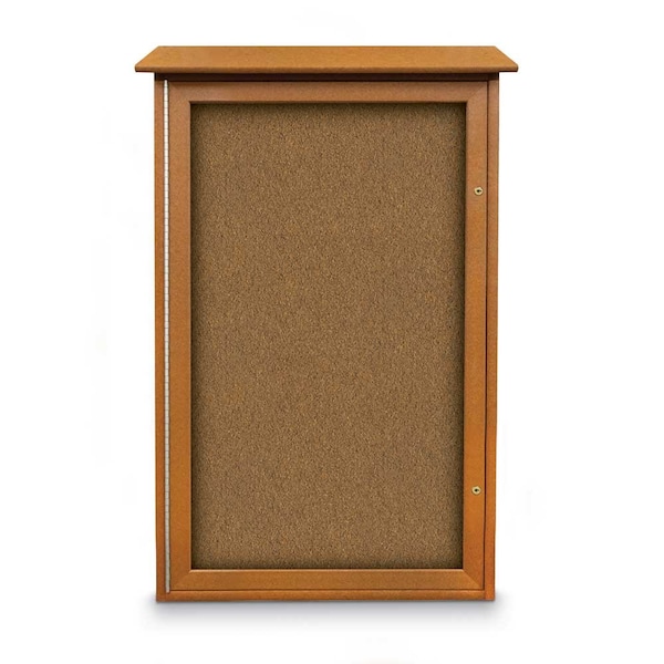 Indoor Enclosed Combo Board, 72"x36", Satin Frame/Green & Forbo